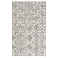 Garvee 8x10 Area Rug Indoor/Outdoor Area Rug Vintage Floral Area Rug Ultra-Thin Non Slip Floor Mat Easy-Cleaning Farmhouse Rug for Living Room Bedroom Backyard Patio Porch Outdoor Rug Grey