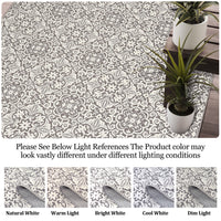 Garvee 8x10 Area Rug Indoor/Outdoor Area Rug Vintage Floral Area Rug Ultra-Thin Non Slip Floor Mat Easy-Cleaning Farmhouse Rug for Living Room Bedroom Backyard Patio Porch Outdoor Rug Grey