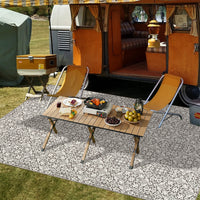 Garvee 8x10 Area Rug Indoor/Outdoor Area Rug Vintage Floral Area Rug Ultra-Thin Non Slip Floor Mat Easy-Cleaning Farmhouse Rug for Living Room Bedroom Backyard Patio Porch Outdoor Rug Grey