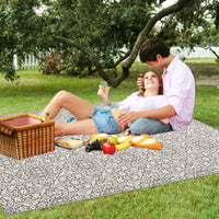 Garvee 8x10 Area Rug Indoor/Outdoor Area Rug Vintage Floral Area Rug Ultra-Thin Non Slip Floor Mat Easy-Cleaning Farmhouse Rug for Living Room Bedroom Backyard Patio Porch Outdoor Rug Grey