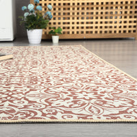 Garvee Indoor/Outdoor Area Rug 5x8 Moroccan Geometric Area Rug Non Slip Washable Rug Patio Rug Vintage Easy Clean Rustic Floor Carpet for Living Room Dining Room Kitchen Backyard Porch Rust