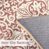 Garvee Indoor/Outdoor Area Rug 5x8 Moroccan Geometric Area Rug Non Slip Washable Rug Patio Rug Vintage Easy Clean Rustic Floor Carpet for Living Room Dining Room Kitchen Backyard Porch Rust