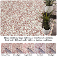 Garvee Indoor/Outdoor Area Rug 5x8 Moroccan Geometric Area Rug Non Slip Washable Rug Patio Rug Vintage Easy Clean Rustic Floor Carpet for Living Room Dining Room Kitchen Backyard Porch Rust