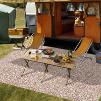 Garvee Indoor/Outdoor Area Rug 5x8 Moroccan Geometric Area Rug Non Slip Washable Rug Patio Rug Vintage Easy Clean Rustic Floor Carpet for Living Room Dining Room Kitchen Backyard Porch Rust