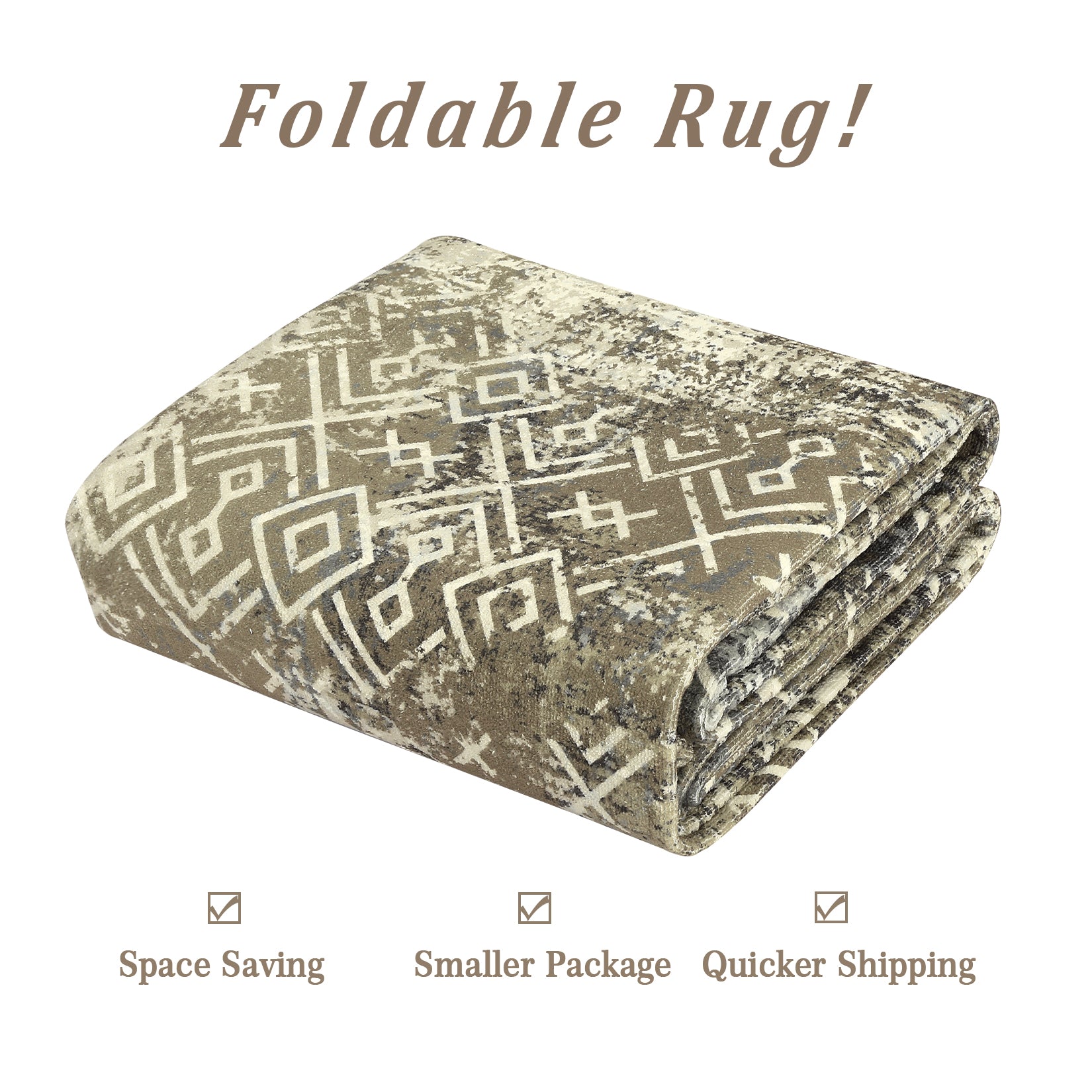 Garvee Large Area Rug 10x13 Abstract Rug Machine Washable Area Rug Non Slip Low Pile Rugs Lightweight Rug for Bedroom Living Room, Camel/Green