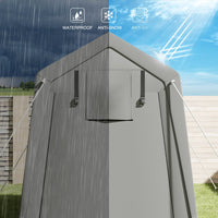 Garvee 10'x15' Portable Carport with Rolled-Up Zipper Door - Waterproof Garage for Motorcycle, Bike & Firewood Storage, Grey