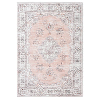 Garvee Washable Rugs 10x13 Rugs for Living Room Vintage Floral Carpet Non-Slip Bedroom Rug Soft Low Pile Indoor Distressed Floor Carpet, Pink