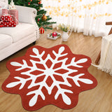 Garvee Christmas Round Rug Washable Area Rugs 4ft Circle Rug for Living Room Non Slip Soft Non Shedding Throw Rugs Stain Resistant Room Decor Carpet for Dining Room Snowflake 4'x4' - Snowflake Red
