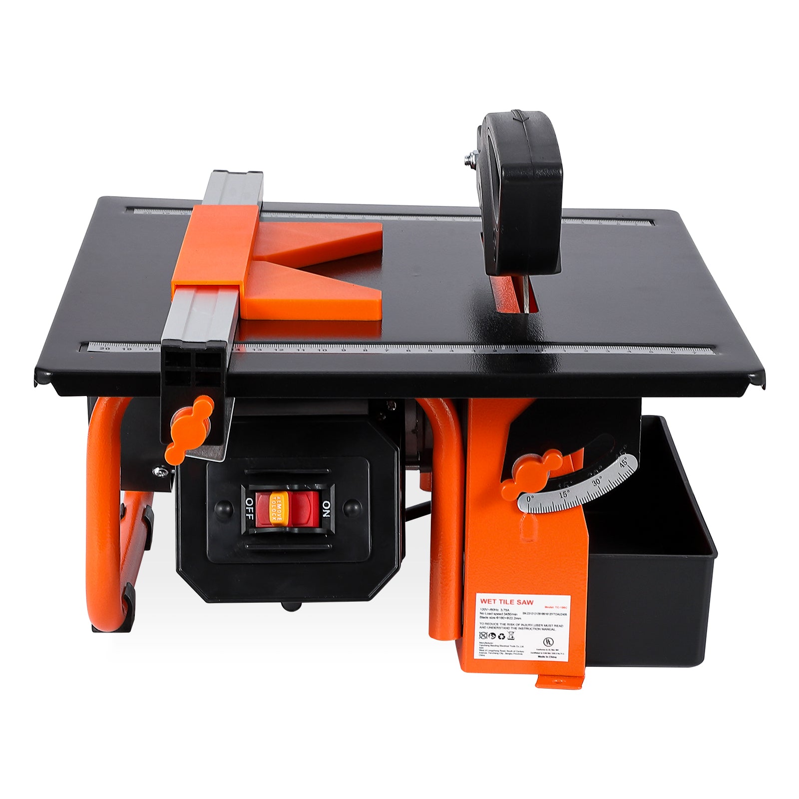 GARVEE 7 Inch Wet Tile Saw With 3450 RPM Motor, Adjustable 0-45