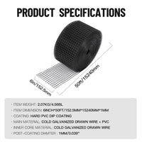 Garvee 6x50ft Bird Mesh Guard Livestock Chicken& Solar Panel Fencing – Galvanized Steel Wire Screen with PVC Coating, Durable & Easy to Install