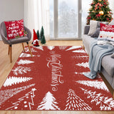 Garvee Christmas Rug Washable Area Rugs 4x6 Rug for Living Room Non Slip Entryway Rug Soft Non Shedding Throw Rugs Stain Resistant Room Decor Carpet for Dining Room Red 4'x6' - Red