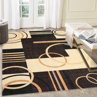 Garvee Modern Brown 8x10 Machine Washable Large Area Rug, Geometric Rug Non Slip Soft Rug Living Room Rug Accent Throw Rugs for Dining Room