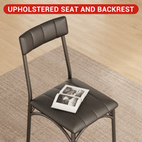 Garvee Dining Table Set for 2, Kitchen Table with 2 Upholstered Chairs, 3 Piece Square Dining Room Table Set, for Small Space, Apartment, Home, Kitchen, Black