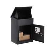 Garvee Package Delivery Boxes Extra Large 17.3"x13.8"x22.8" Black Waterproof Lockable Parcel Storage for House Porch Curbside