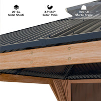 Garvee 10x10 FT Wooden Double Roof Gazebo Outdoor Canopy Shelter with 4-Post Design for Patio, Backyard, Garden & Wedding Parties