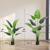 Garvee 5ft Artificial Plants Indoor - Premium Simulated Silk Fabric, No Maintenance Required, Adjustable Branches, Realistic Look, Easy to Assemble - Ideal DéCor for Home or Office