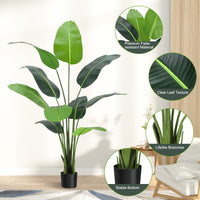 Garvee 5ft Artificial Plants Indoor - Premium Simulated Silk Fabric, No Maintenance Required, Adjustable Branches, Realistic Look, Easy to Assemble - Ideal DéCor for Home or Office