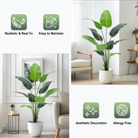 Garvee 5ft Artificial Plants Indoor - Premium Simulated Silk Fabric, No Maintenance Required, Adjustable Branches, Realistic Look, Easy to Assemble - Ideal DéCor for Home or Office