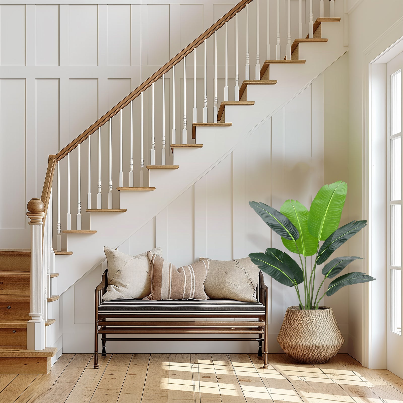 Garvee 5ft Artificial Plants Indoor - Premium Simulated Silk Fabric, No Maintenance Required, Adjustable Branches, Realistic Look, Easy to Assemble - Ideal DéCor for Home or Office