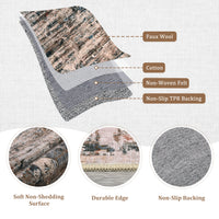 Garvee 8x10 Area Rugs for Living Room, Machine Washable Non-Slip Ombre Vintage Distressed Accent Rug, Ultra-Thin Soft Large Area Rug for Bedroom Dining Room, Brown Multi