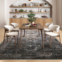 Garvee 10x13 Area Rug for Living Room, Ombre Vintage Distressed Washable Non-Slip Bedroom Rug, Ultra-Thin Soft Large Area Rug for Bedroom Dining Room, Brown Multi