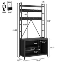Garvee Coat Rack Shoe Bench Industrial Hall Tree Storage Bench with 3 Storage Cubbies and 8 Hooks Freestanding Entryway Coat Rack with Shoe Storage