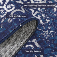 Garvee 8x10ft Area Rug for Living Room/Bedroom - Low Pile, Non-Slip, Washable - Soft Polypropylene, Snowflake Print, Ethnic Style - Ideal for Kids' Rooms