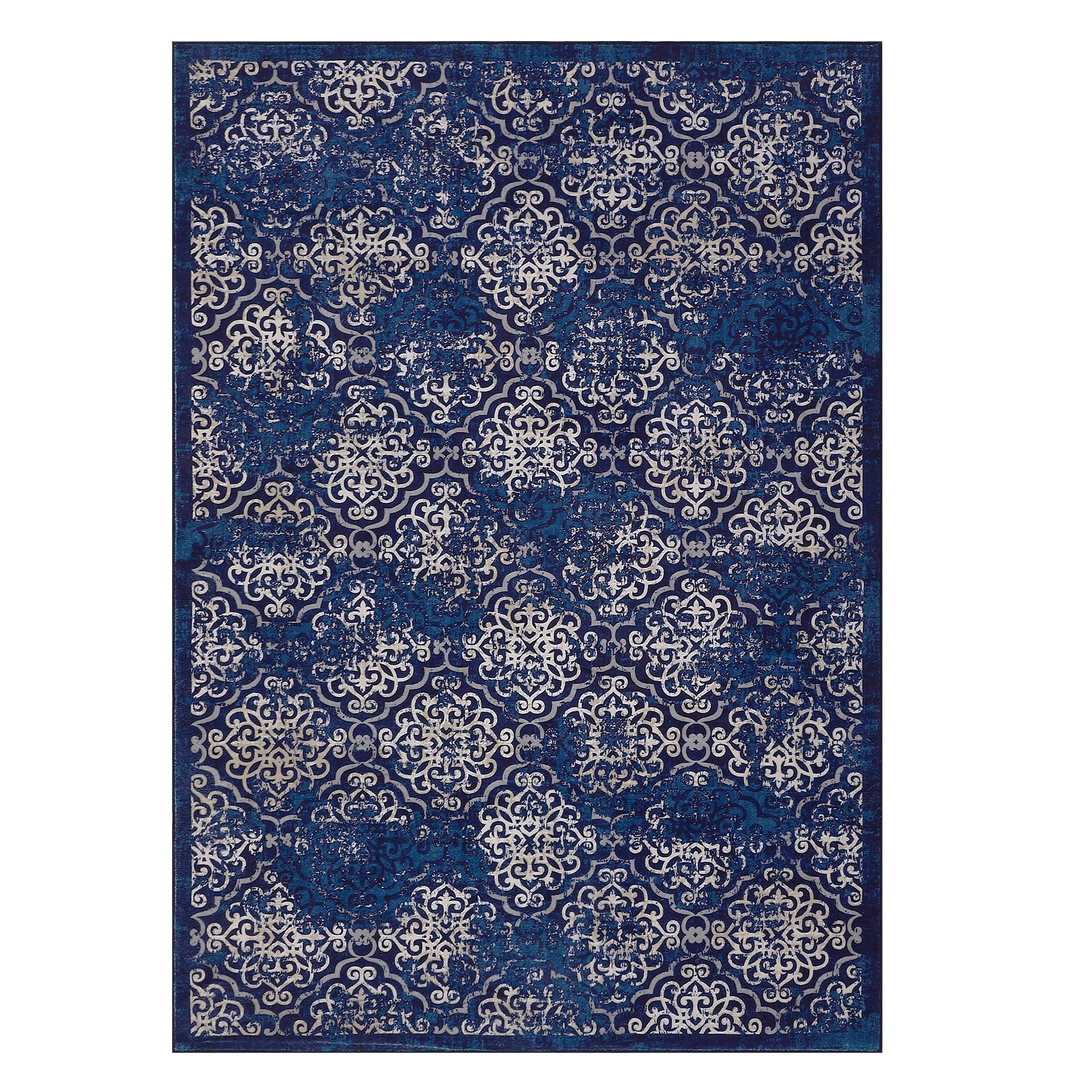Garvee 8x10ft Area Rug for Living Room/Bedroom - Low Pile, Non-Slip, Washable - Soft Polypropylene, Snowflake Print, Ethnic Style - Ideal for Kids' Rooms