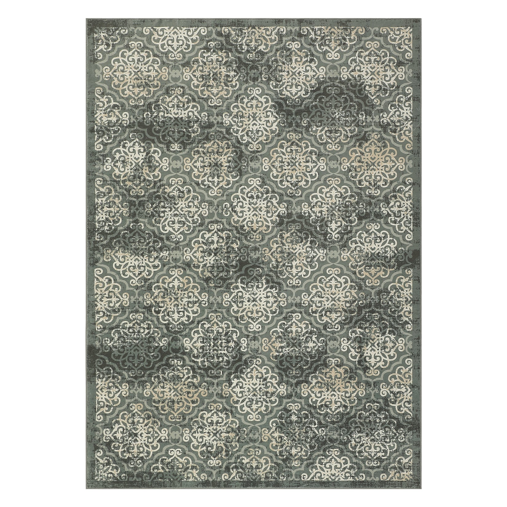 Garvee Large Throw Rugs for Living Room 10x13, Vintage Washable Rugs for Bedroom Non Slip Entryway Rugs, Moroccan Soft Rubber Backing Low Pile Printed Carpet for Bedside Kitchen, Olive Green