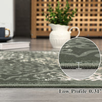 Garvee Large Throw Rugs for Living Room 10x13, Vintage Washable Rugs for Bedroom Non Slip Entryway Rugs, Moroccan Soft Rubber Backing Low Pile Printed Carpet for Bedside Kitchen, Olive Green