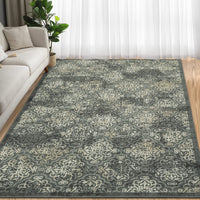 Garvee Large Throw Rugs for Living Room 10x13, Vintage Washable Rugs for Bedroom Non Slip Entryway Rugs, Moroccan Soft Rubber Backing Low Pile Printed Carpet for Bedside Kitchen, Olive Green