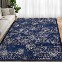 Garvee 8x10ft Area Rug for Living Room/Bedroom - Low Pile, Non-Slip, Washable - Soft Polypropylene, Snowflake Print, Ethnic Style - Ideal for Kids' Rooms
