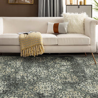 Garvee Large Throw Rugs for Living Room 10x13, Vintage Washable Rugs for Bedroom Non Slip Entryway Rugs, Moroccan Soft Rubber Backing Low Pile Printed Carpet for Bedside Kitchen, Olive Green