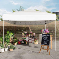 Garvee 10x10 ft Pop Up Canopy Tent - Height Adjustable Outdoor Pavilion - Portable Folding Gazebo with Carrying Bag, Easy Setup - Perfect for Parties, Garden, Camping, Beach & Outdoor Events - White