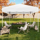 Garvee 10x10 ft Pop Up Canopy Tent - Height Adjustable Outdoor Pavilion - Portable Folding Gazebo, Easy Setup - Perfect for Parties, Garden, Camping, Beach & Outdoor Events - White
