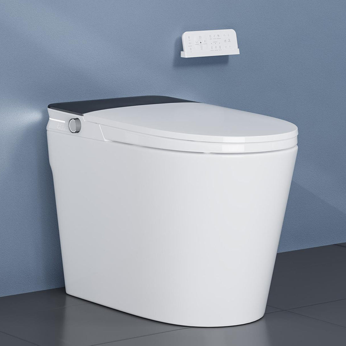 Garvee Smart Toilet with Built-In Bidet, Auto & Foot Sensor Flush, Instant Warm Water, Heated Seat, LED Display, Ambient Light, One-Piece for Bathroom