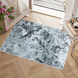 Garvee 2*3ft Modern Abstract Washable Rug, Non-Slip Non-Shedding Carpet, Soft Faux Wool Low Pile Mat for Living& Dining Room, Bedroom, Office, Grey - Gray