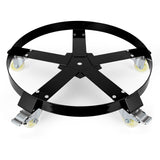 Garvee Heavy Duty 55 Gallon Drum Dolly - 1250 lbs Steel Frame - 5-Wheel 360° Swivel Casters with Brakes, Cross Braces - Non-Tipping Barrel Cart for Industrial Warehouse, Black, 5-Wheel