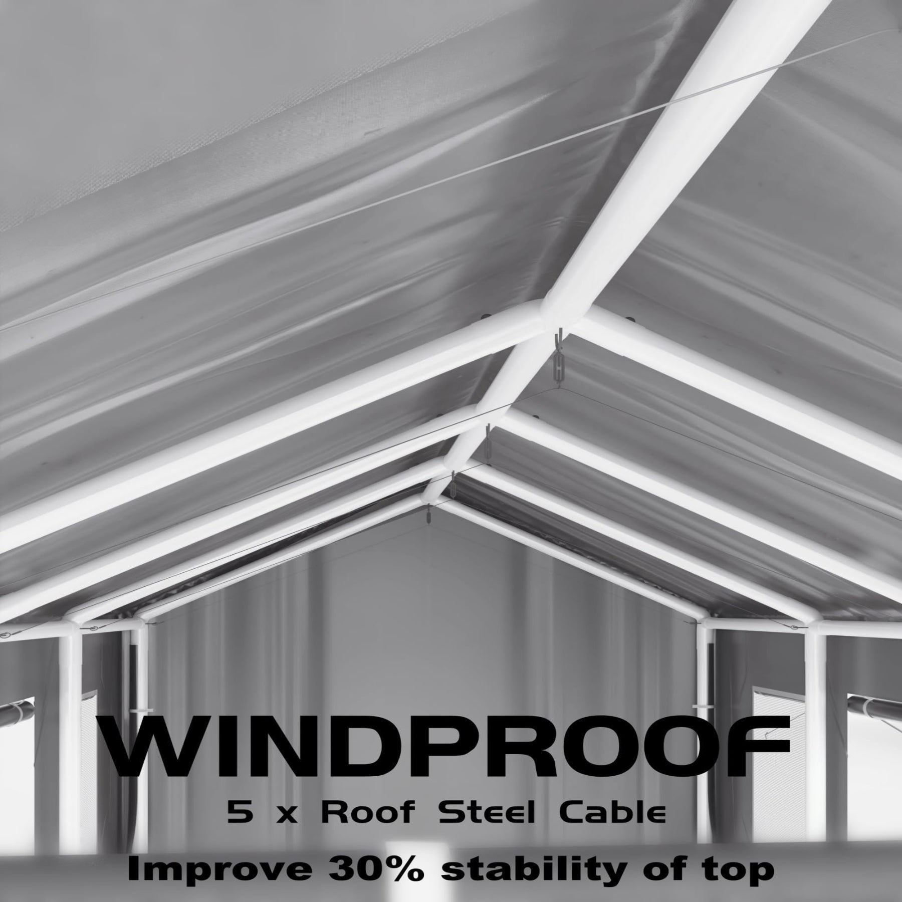 Garvee Heavy-Duty Carport Canopy 13'x25'x11' Windproof UV-Resistant Steel Frame Roll-Up Sidewalls Ventilated Windows Outdoor Vehicle Storage