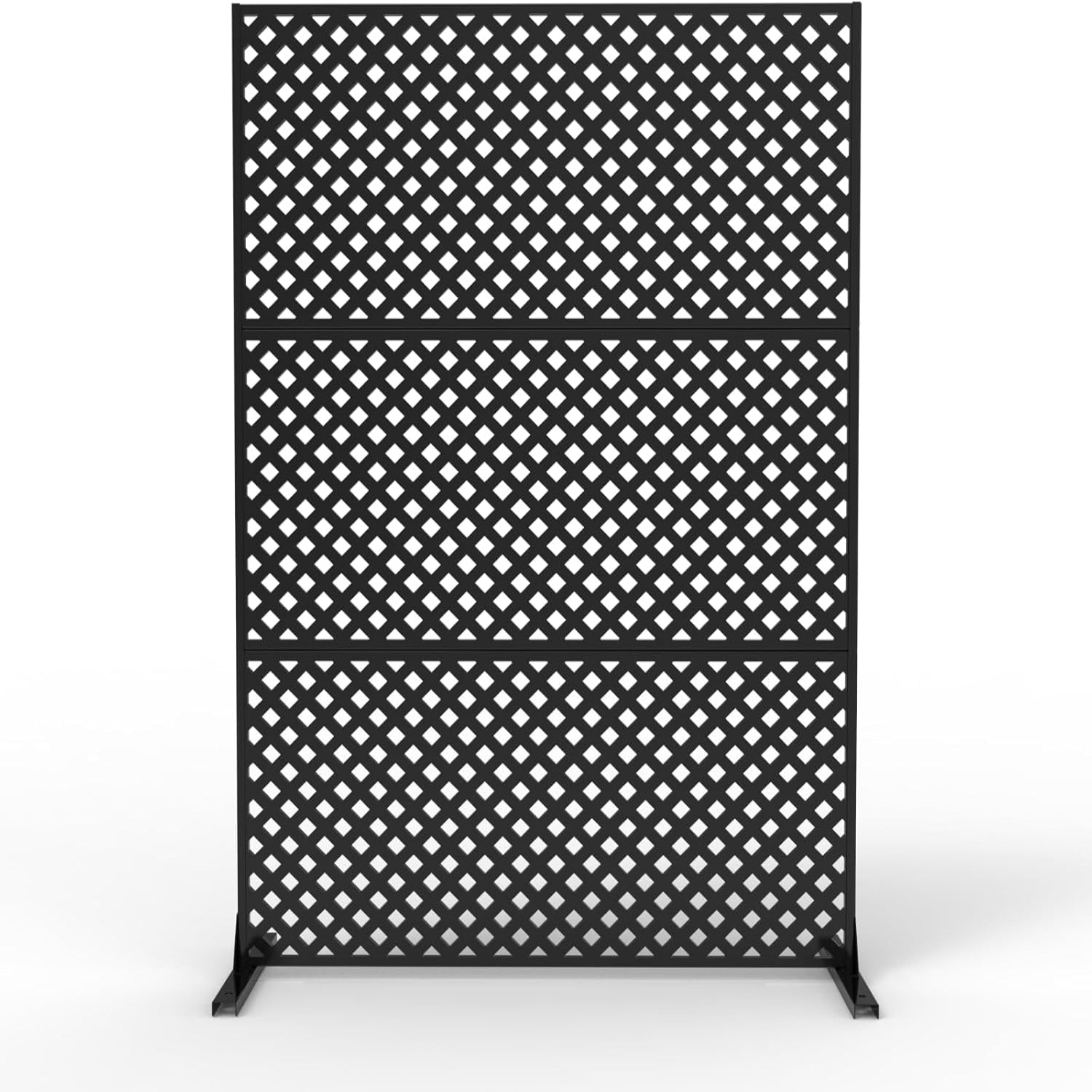 Garvee Metal Privacy Screen, Galvanized Steel Privacy Fence Panel with Stand, Decorative Room Divider for Patio, Deck, Balcony, Garden, Indoor/Outdoor Use