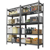 Garvee Garage Shelving 2200 LBS Storage Shelves Adjustable Metal Shelving Unit Heavy Duty 5 Tier Metal Shelves for Garage Kitchen Pantry Warehouse Basement, 36" W × 16" D × 72" H, 2 Pack