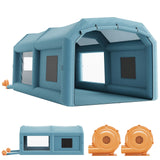 Garvee Inflatable Paint Booth, 20x11.5x9 ft Inflatable Spray Booth Tent with 250W+550W Blower, Portable Spray Shelter with Air Filter System for Car Motorcycle Garage Furniture Parts DIY Painting - Blue
