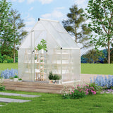 Garvee 6X4FT Polycarbonate Greenhouse, Heavy Duty Aluminum Walk-In Greenhouses with Adjustable Roof Vent, Outdoor Plant Greenhouse for Garden, Sliver