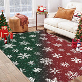 Garvee Bold Color Christmas Red & Green 5x7 Area Rugs - Non-Slip Reversible Washable Skin-Friendly Soft Rug - Machine Washable for Floor Washer, Pets & Baby Friendly Holiday Decor - Red & Green