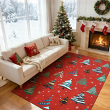 Garvee Christmas Tree Red 5x7 Area Rug, Washable, Non-Slip, Decorative Floor Carpet for Bedroom, Living Room - Christmas Trees|Red