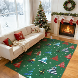 Garvee Christmas Tree Green 6x9 Area Rug, Washable, Non-Slip, Decorative Floor Carpet for Bedroom, Living Room - Green