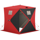Garvee Insulated Pop-Up Ice Fishing Shelter – 2-3 Person Portable Winter Tent with Windows, Zippered Door, Integrated Light Strip, Carry Bag, Anchors & Wind Rope – Durable Ice Shanty for Outdoor Ice Fishing