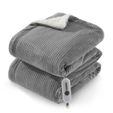Garvee Electric Blanket Full Size, Waffle Heated Blankets with ETL Certified, Soft Flannel Heating Blanket, 4 Heating Levels, 10 Hours Auto Off, Machine Washable, Grey, 72"x84" - Grey