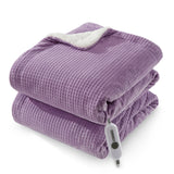 Garvee Electric Blanket Full Size, Waffle Heated Blankets with ETL Certified, Soft Flannel Heating Blanket, 4 Heating Levels, 10 Hours Auto Off, Machine Washable, Purple, 72" x 84" - Purple