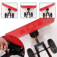 Garvee Snow Shovel with 7-Position Angled Blade & Adjustable Handle, Heavy Duty Metal Snow Pusher Shovel with Wheels for Driveway, Doorway, Sidewalk, Pavement